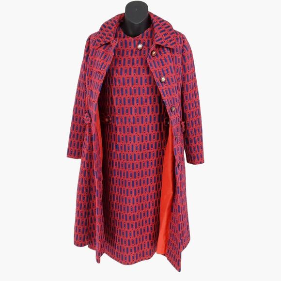 Rona Dresses & Skirts - Vintage 60's Rona Shift dress with Matching Coat Jacket Women's Size Medium Red
